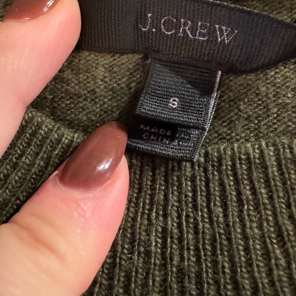 Jcrew green ruffle sleeve sweater - Picture 3 of 4